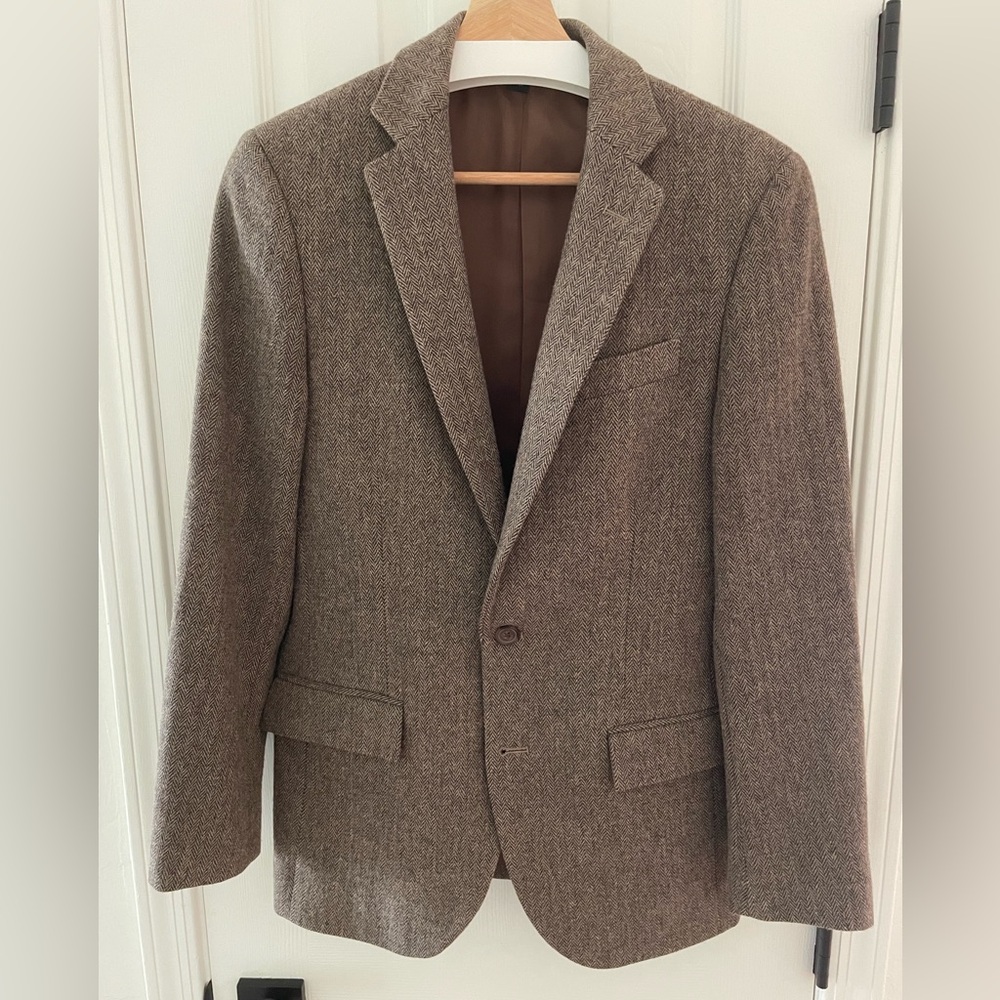 J. Crew Tweed Herringbone Blazer Brown 36S